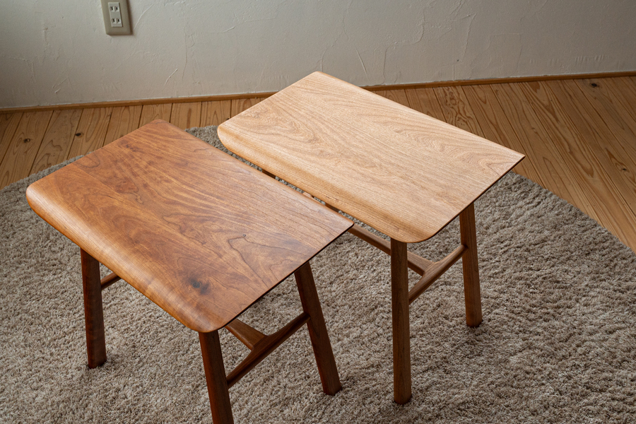 tip stool table [ブラックチェリー材]